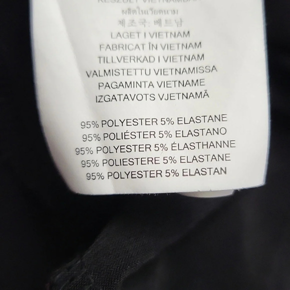 Michael Kors Black Black/White Animal Print Trim Long Sleeve Dress (Size L) - Picture 7 of 7